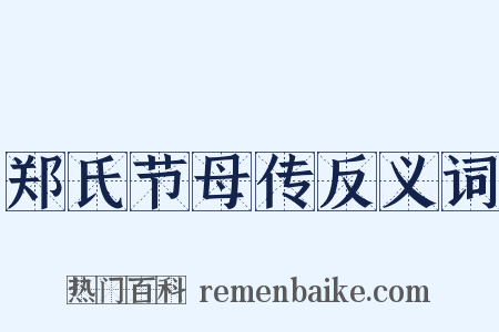 郑氏节母传反义词是什么意思的图片